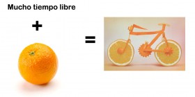 Bicicleta de naranja