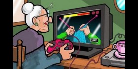 Abuela jugando a los videojuegos