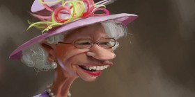 Caricatura de la Reina Isabel II