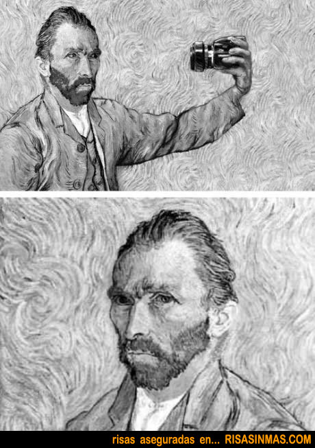 Van Gogh haciéndose la foto del perfil de Facebook