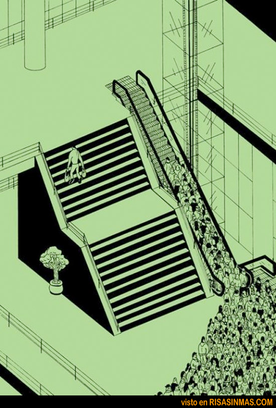 La realidad de las escaleras mecánicas