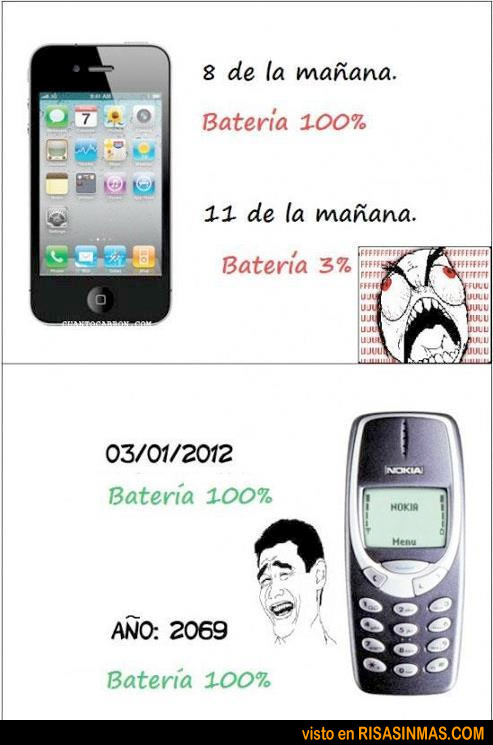 Batería Apple vs Nokia