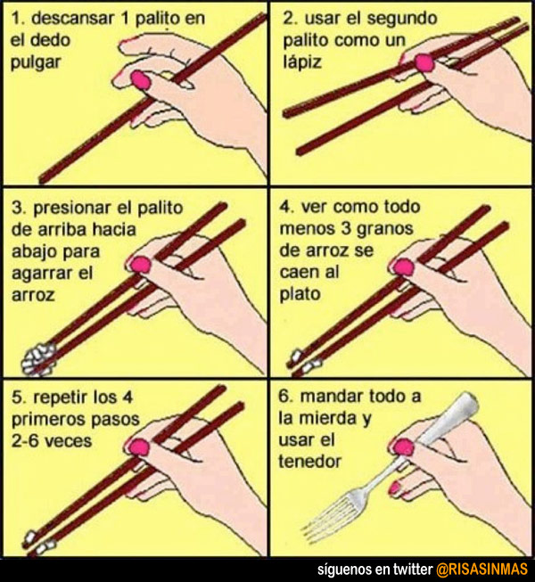 Cómo usar bien los palillos chinos