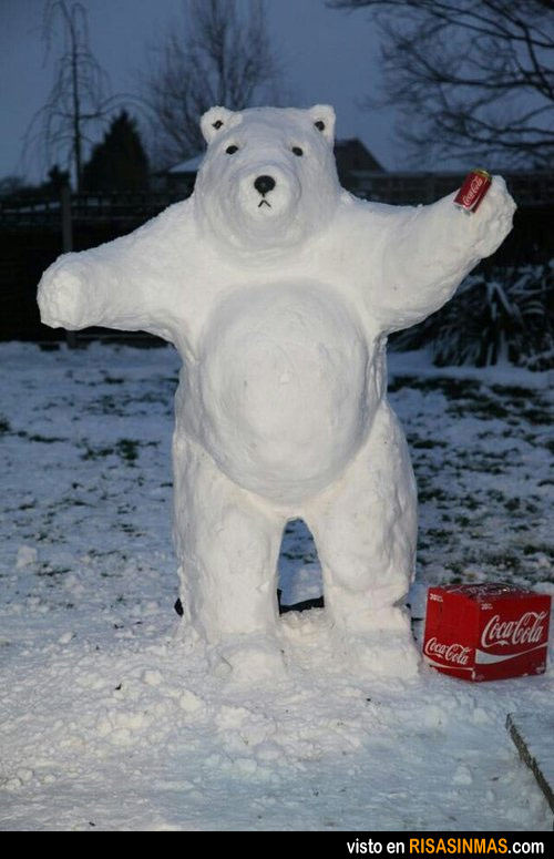 Muñecos de nieve originales: oso de Coca Cola