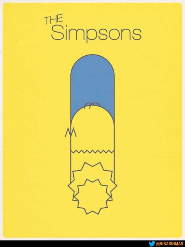 Cartel de Los Simpsons minimalista