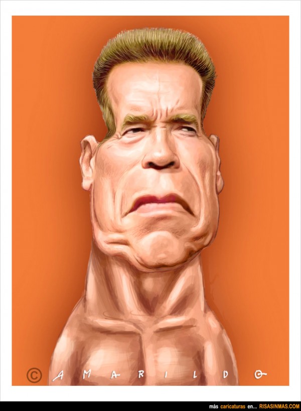 Caricatura de Arnold Schwarzenegger