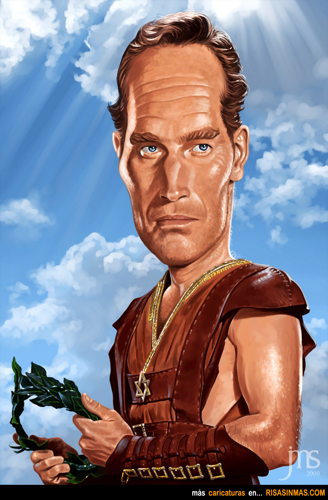 Caricatura de Ben-Hur (Charlton Heston)