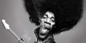 Caricatura de Jimi Hendrix