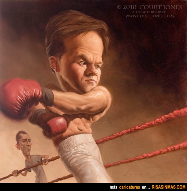 Caricatura de Mark Wahlberg en The Fighter