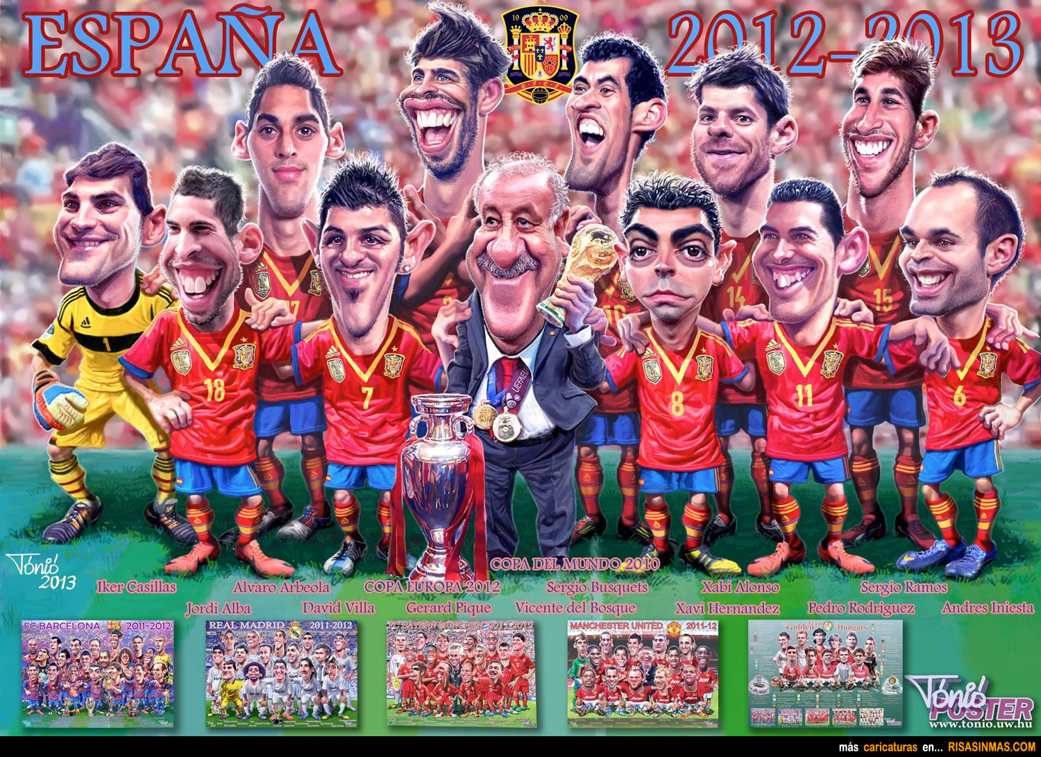 Caricatura de la Selección Española 2012-2013
