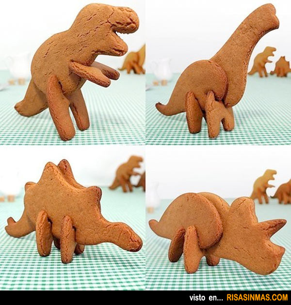 Galletas con forma de dinosaurios en 3D