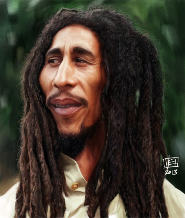 Caricatura de Bob Marley