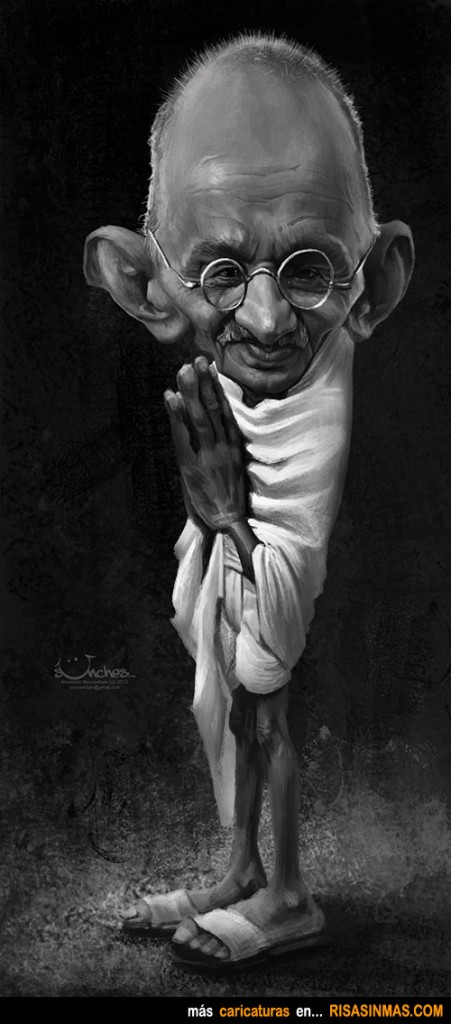 Caricatura de Mahatma Gandhi