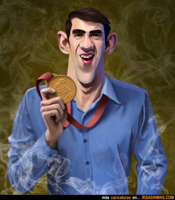 Caricatura de Michael Phelps