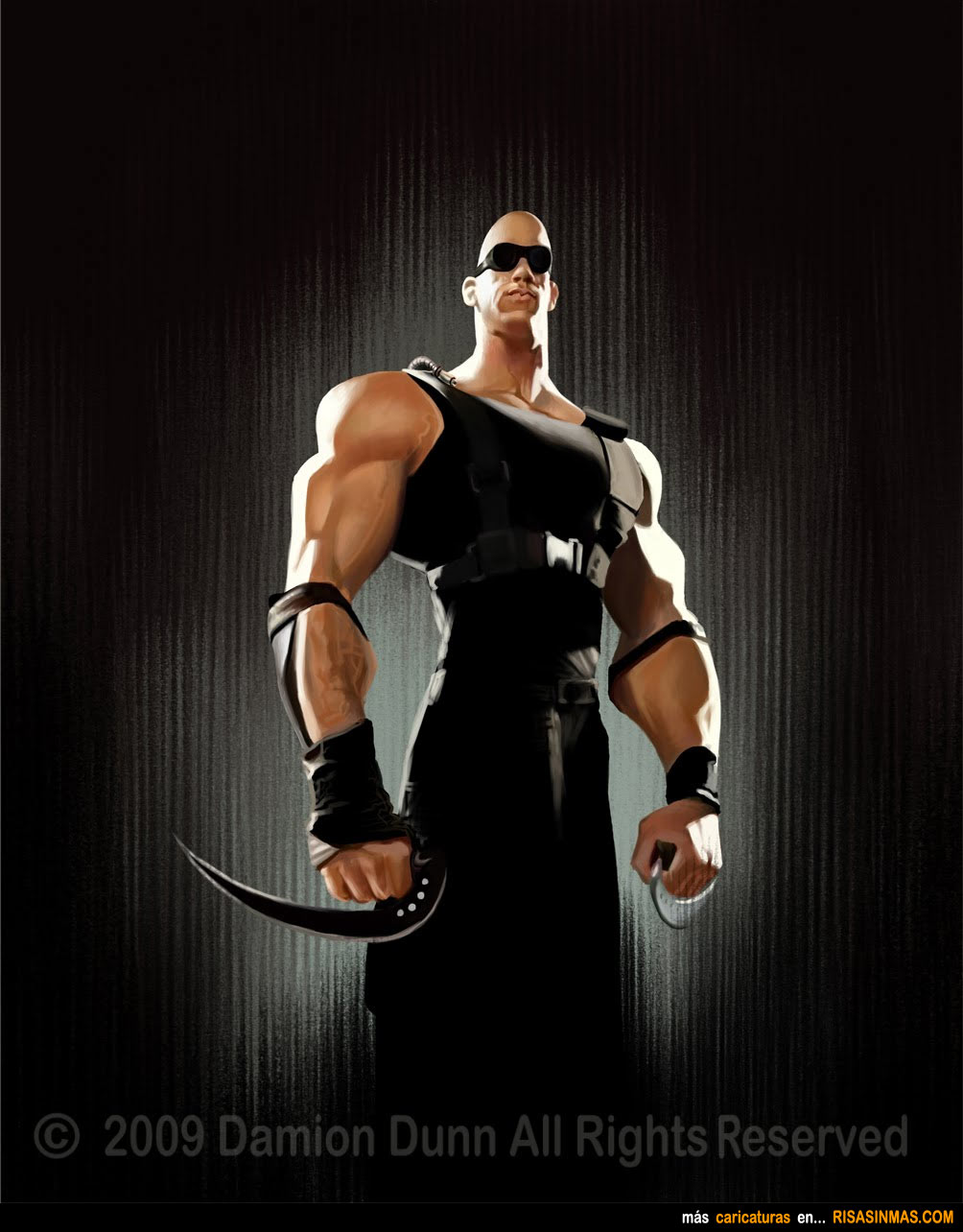 Caricatura de Vin Diesel en Riddick