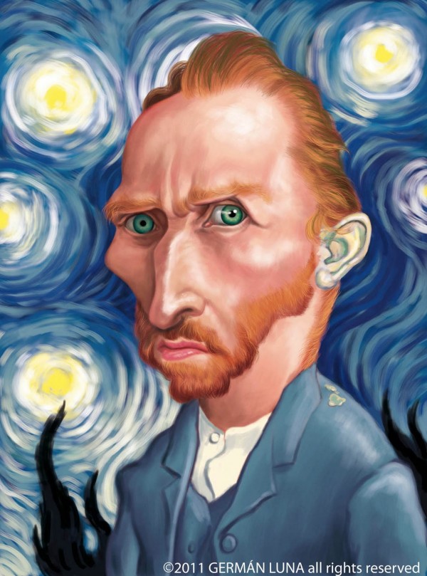 Caricatura de Vincent Van Gogh