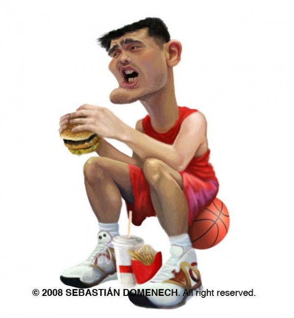 Caricatura de Yao Ming