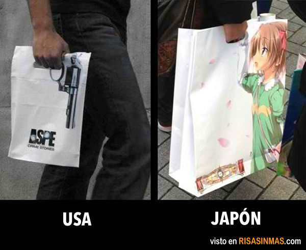 Bolsas de compra. USA y Japón