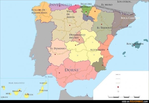 España según Juego de tronos