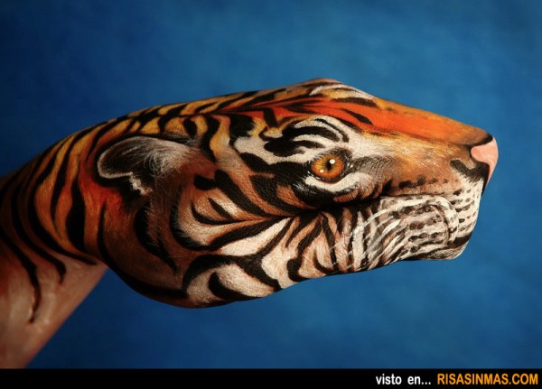 Manos pintadas: Tigre