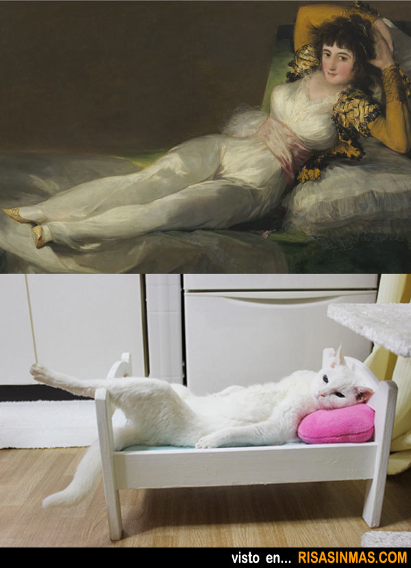 Parecidos razonables: La maja vestida de Goya y Gatita