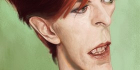 Caricatura de David Bowie