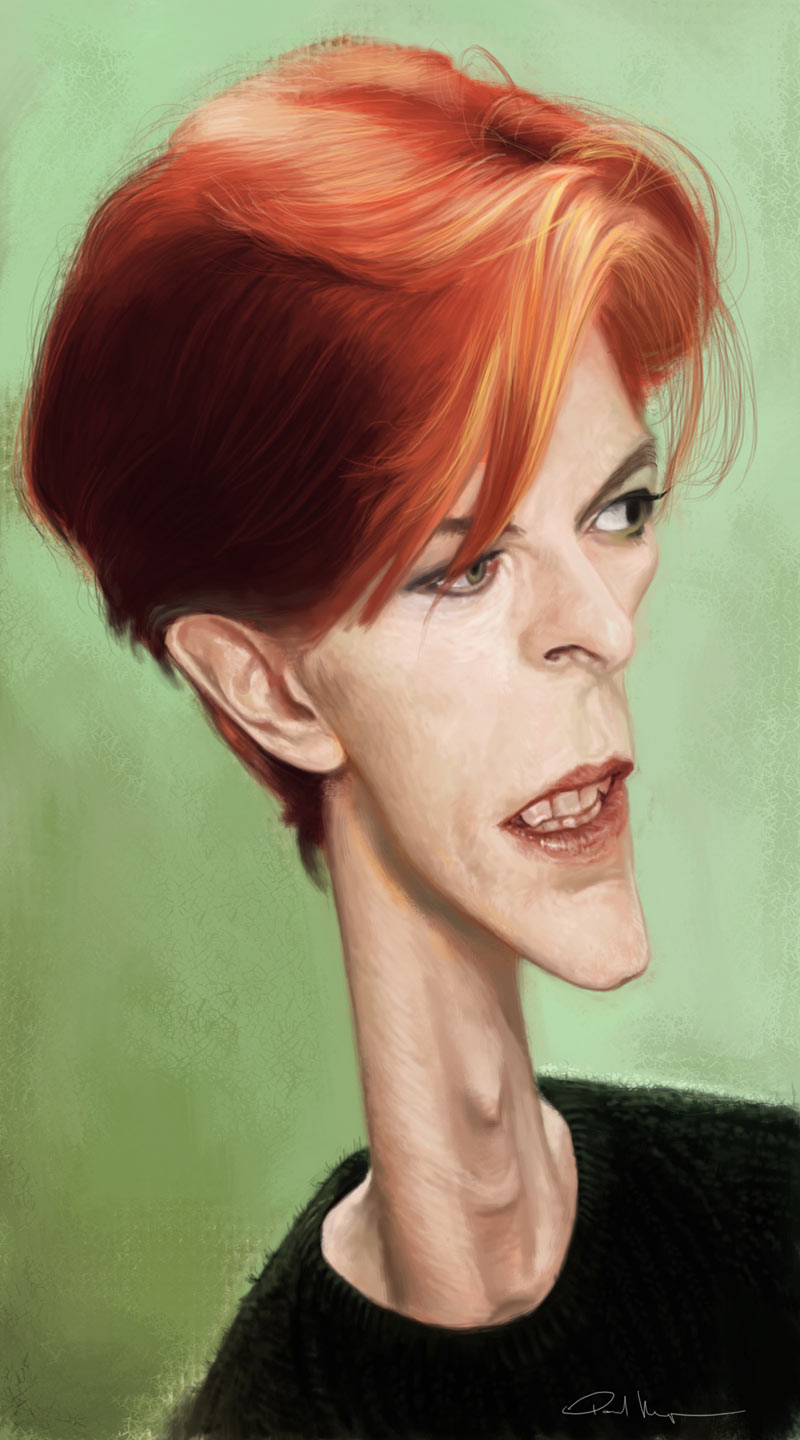 Caricatura de David Bowie