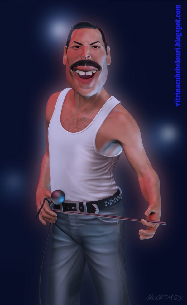 Caricatura de Freddie Mercury