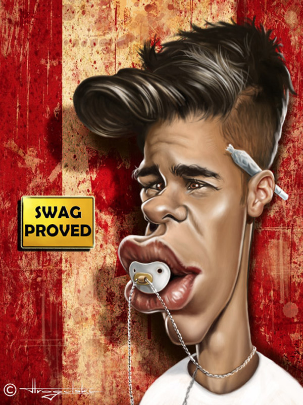 Caricatura de Justin Bieber