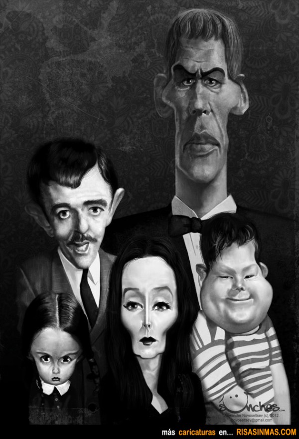Caricatura de La Familia Addams