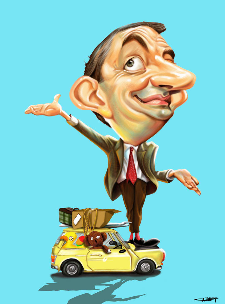 Caricatura de Rowan Atkinson - Mr. Bean