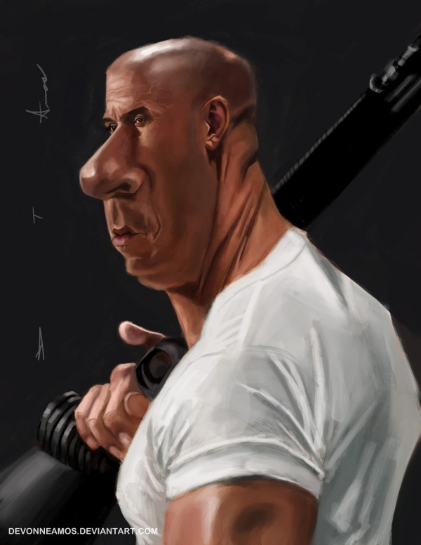 Caricatura de Vin Diesel