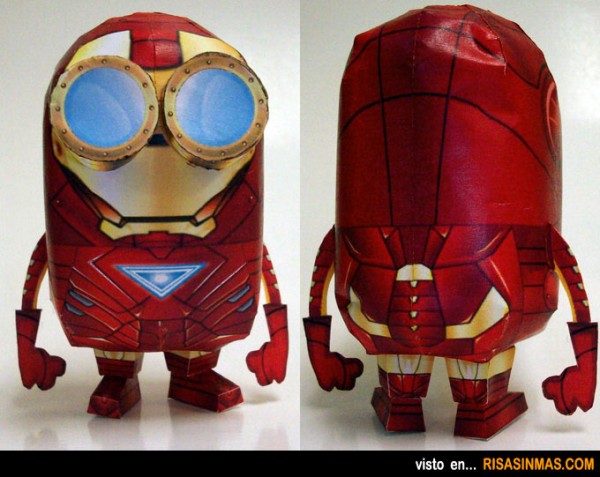 Minion Iron Man realizado con papel
