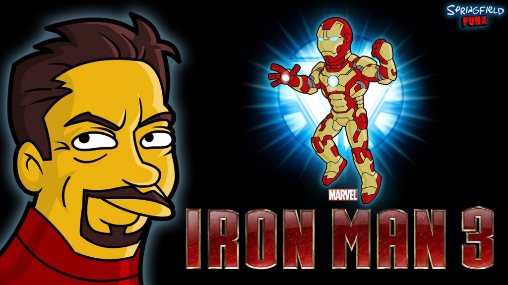 Póster Iron Man 3 simpsonizado
