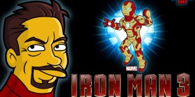 Póster Iron Man 3 simpsonizado