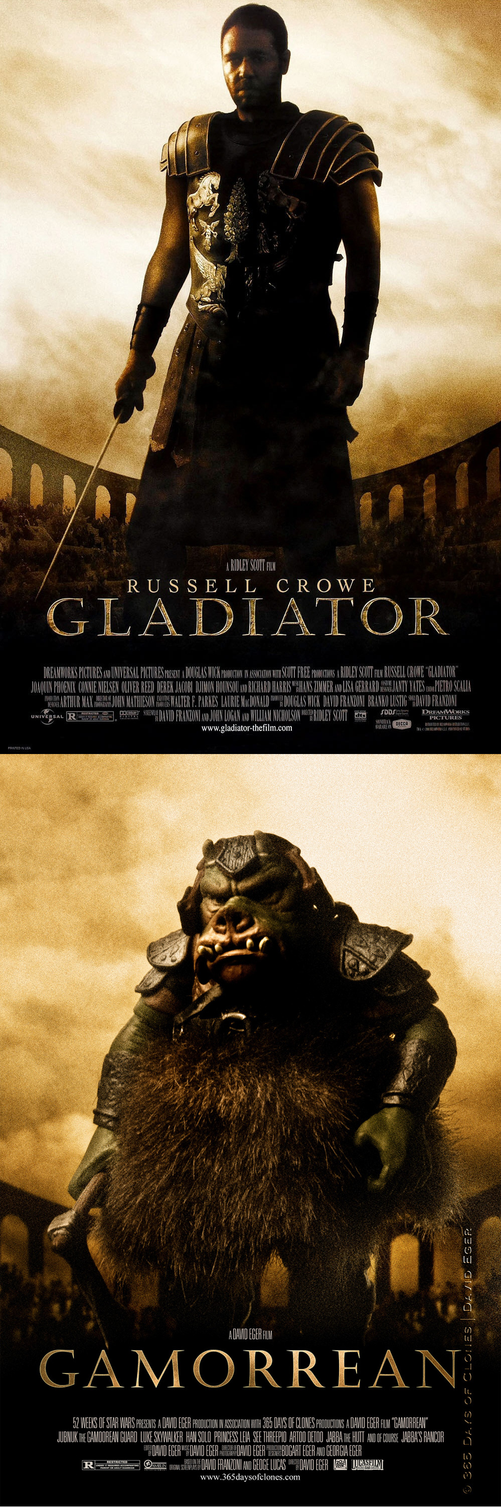 Fotografías clonadas: Póster de Gladiator