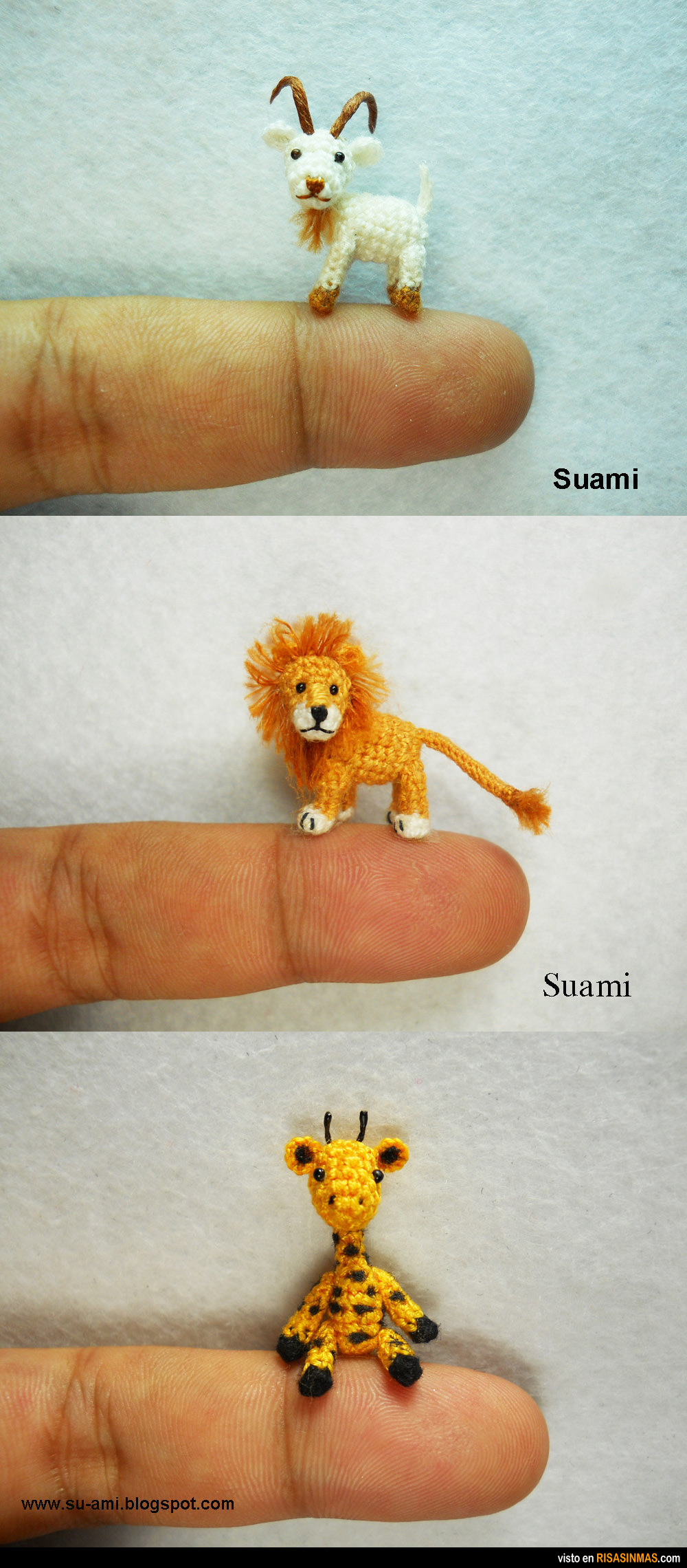 Animales minúsculos hechos con ganchillo