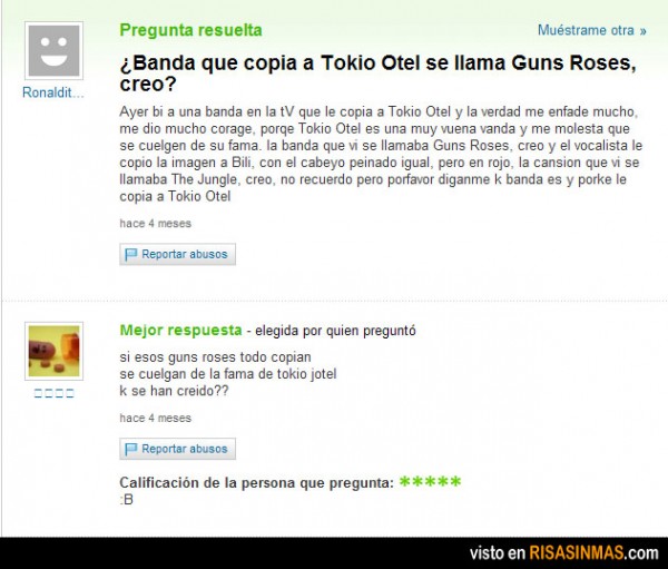 Guns N' Roses copian a Tokio Hotel