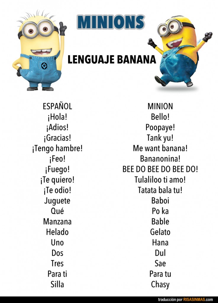 Lenguaje banana de los Minions