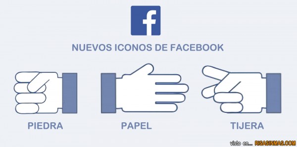 Nuevos iconos de Facebook: Piedra, papel o tijera
