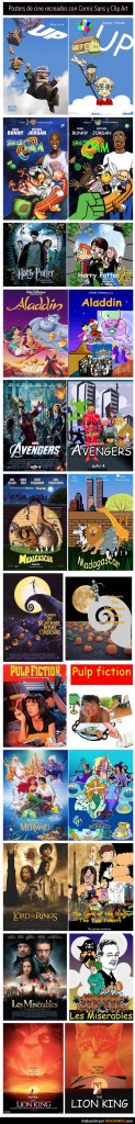 Posters de cine recreados con Comic Sans y clip art