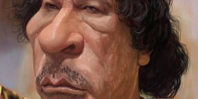 Caricatura de Muamar el Gadafi