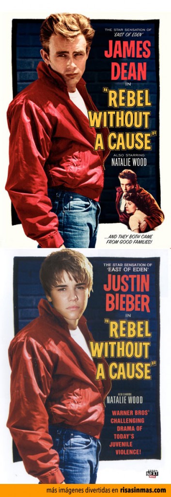 Pósters de cine famosos con Justin Bieber: Rebelde sin causa