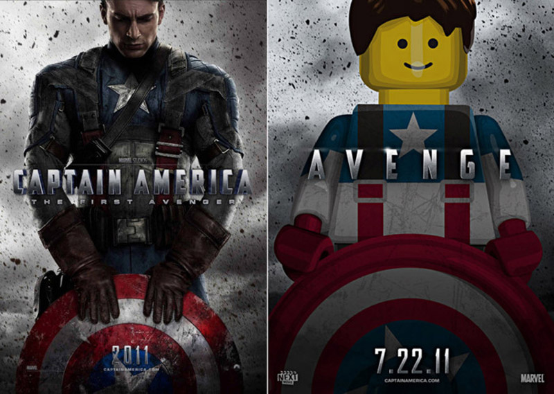 Pósters de cine hechos con LEGO: Capitán América: El primer vengador