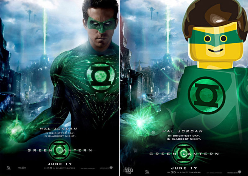 Pósters de cine hechos con LEGO: Green Lantern (Linterna verde)