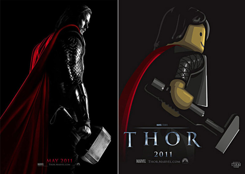 Pósters de cine hechos con LEGO: Thor