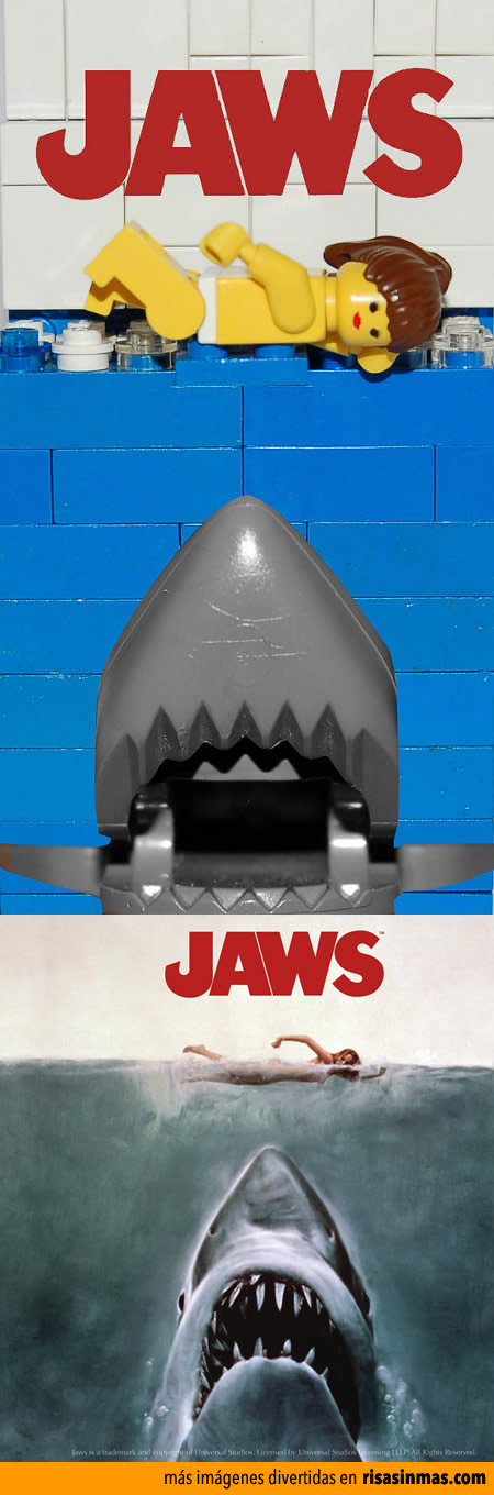 Pósters de cine hechos con LEGO: Tiburón