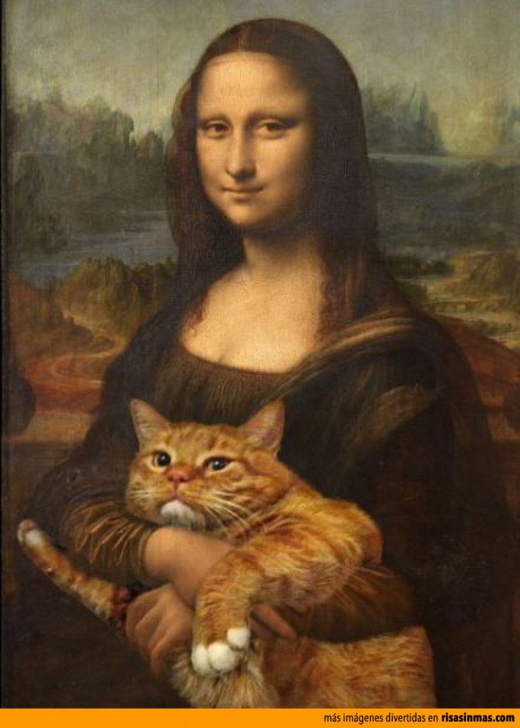 Versiones divertidas de La Mona Lisa: con su gato