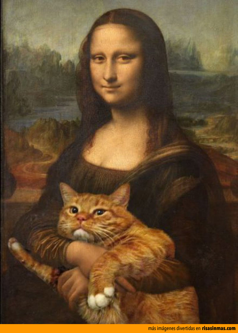 Versiones divertidas de La Mona Lisa: con su gato