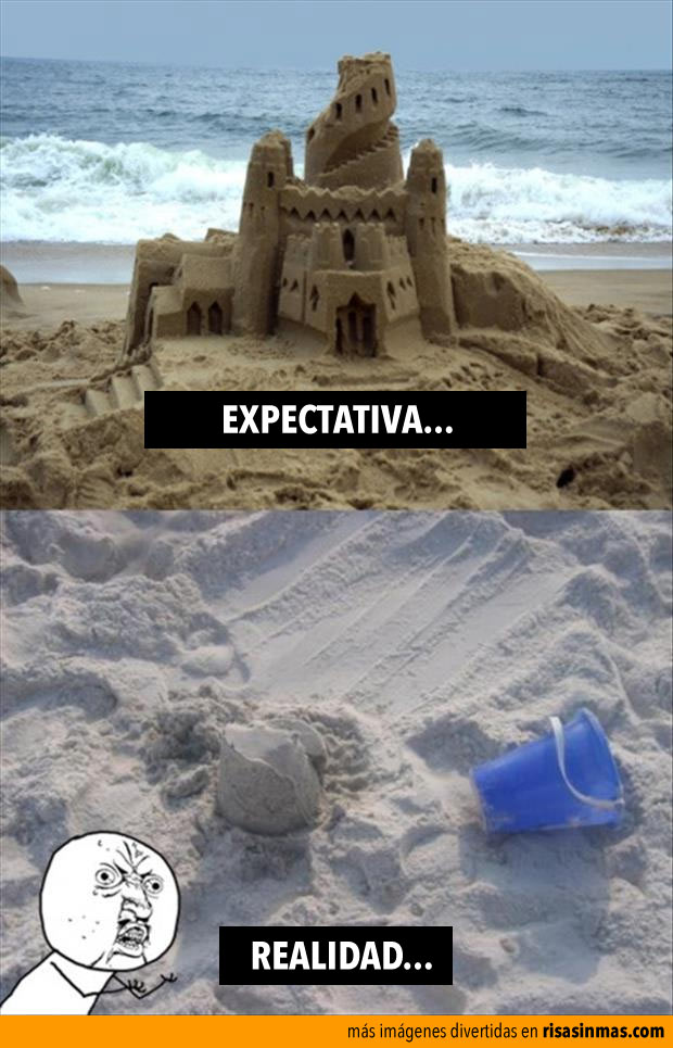 Expectativa vs Realidad: castillo de arena